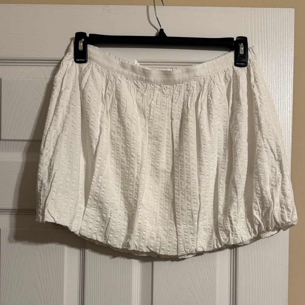 Aerie White bubble mini skirt